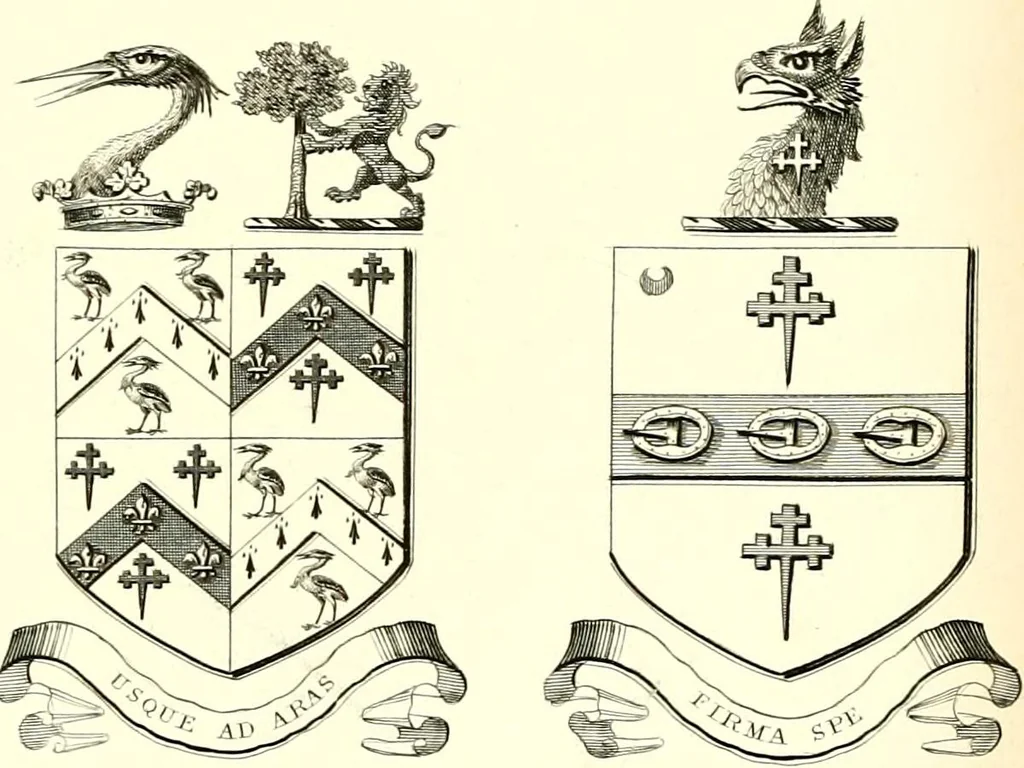 An illustration from A visitation of the seats and arms of the noblemen and gentlemen of Great Britain and Ireland, 1855, leaf 376