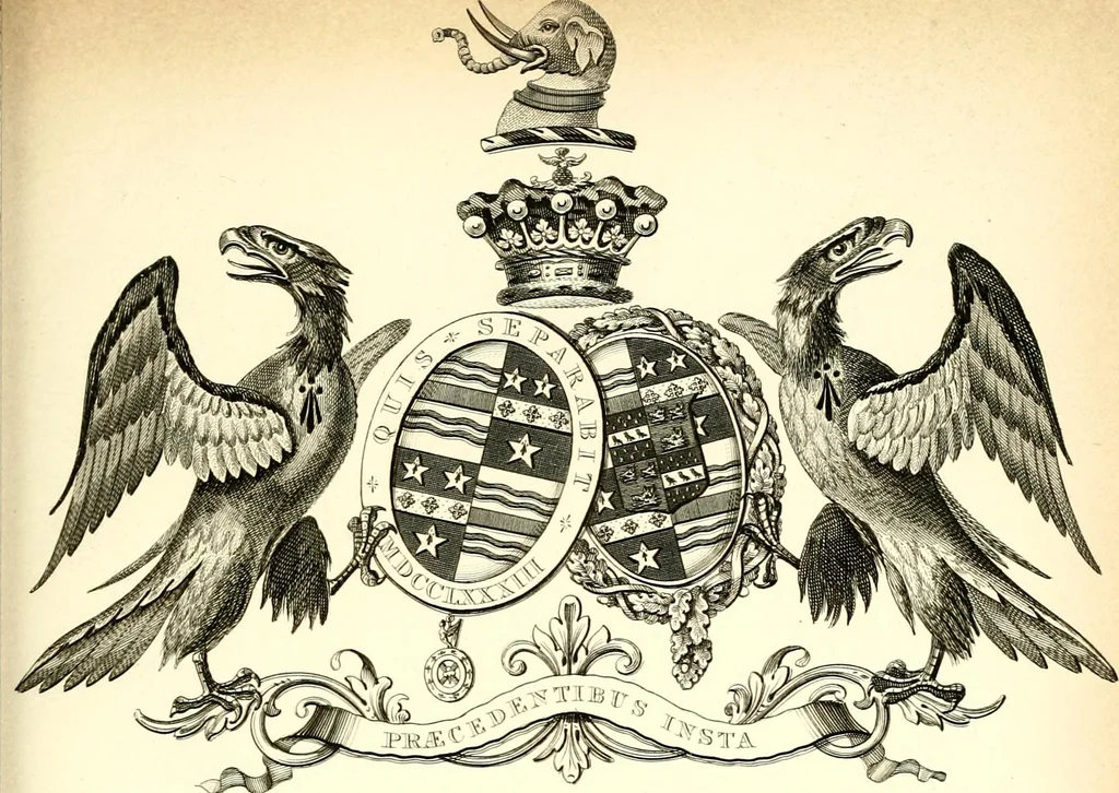 An illustration from A visitation of the seats and arms of the noblemen and gentlemen of Great Britain and Ireland, 1855, leaf 384