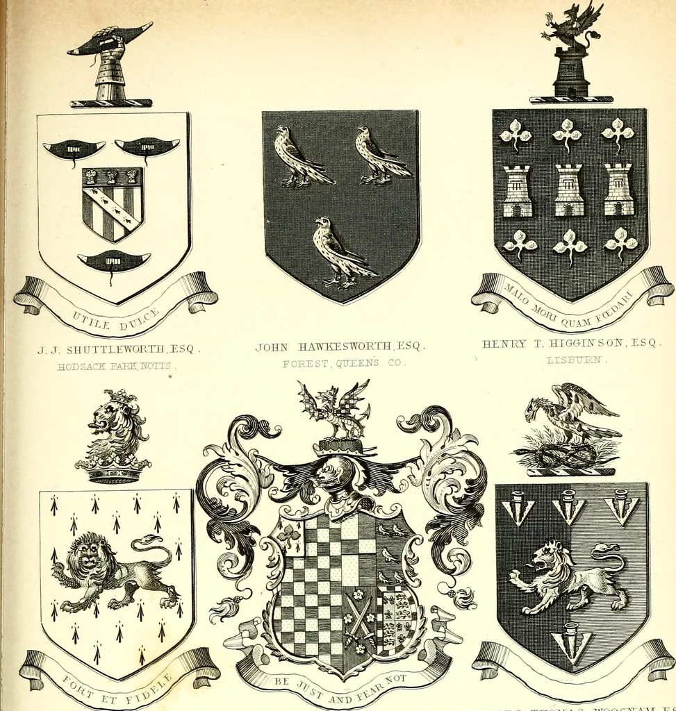An illustration from A visitation of the seats and arms of the noblemen and gentlemen of Great Britain and Ireland, 1855, leaf 386