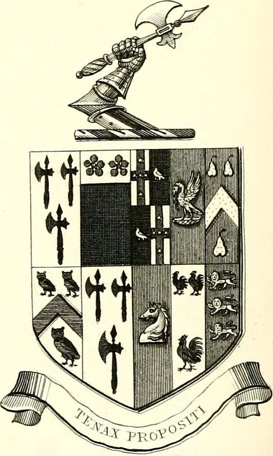 An illustration from A visitation of the seats and arms of the noblemen and gentlemen of Great Britain and Ireland, 1855, leaf 386