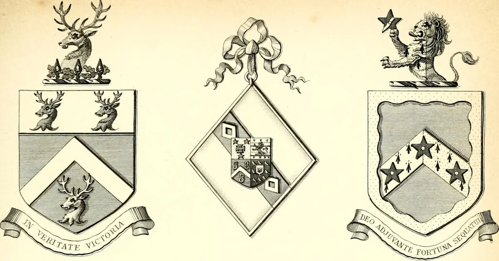 An illustration from A visitation of the seats and arms of the noblemen and gentlemen of Great Britain and Ireland, 1855, leaf 388