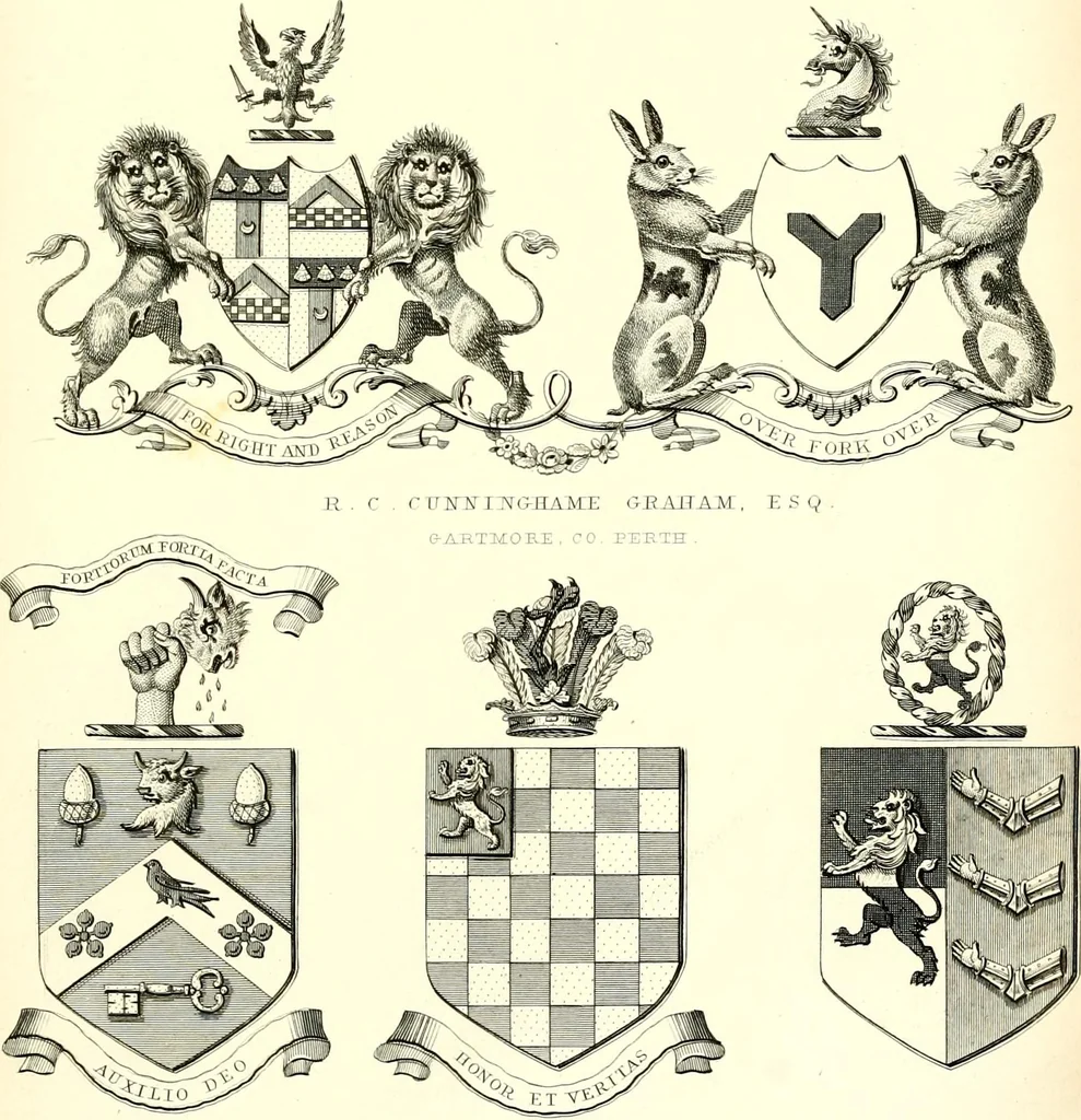 An illustration from A visitation of the seats and arms of the noblemen and gentlemen of Great Britain and Ireland, 1855, leaf 388