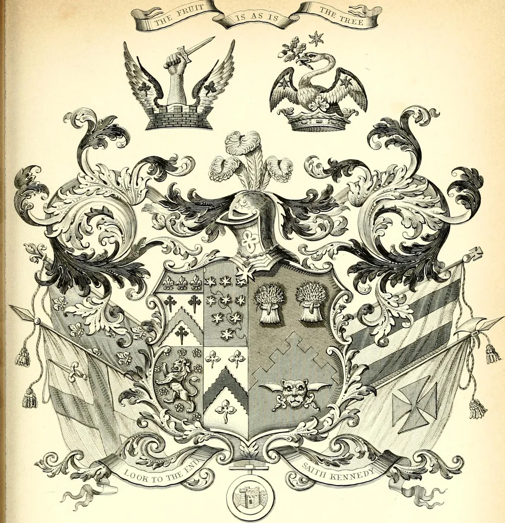 An illustration from A visitation of the seats and arms of the noblemen and gentlemen of Great Britain and Ireland, 1855, leaf 390