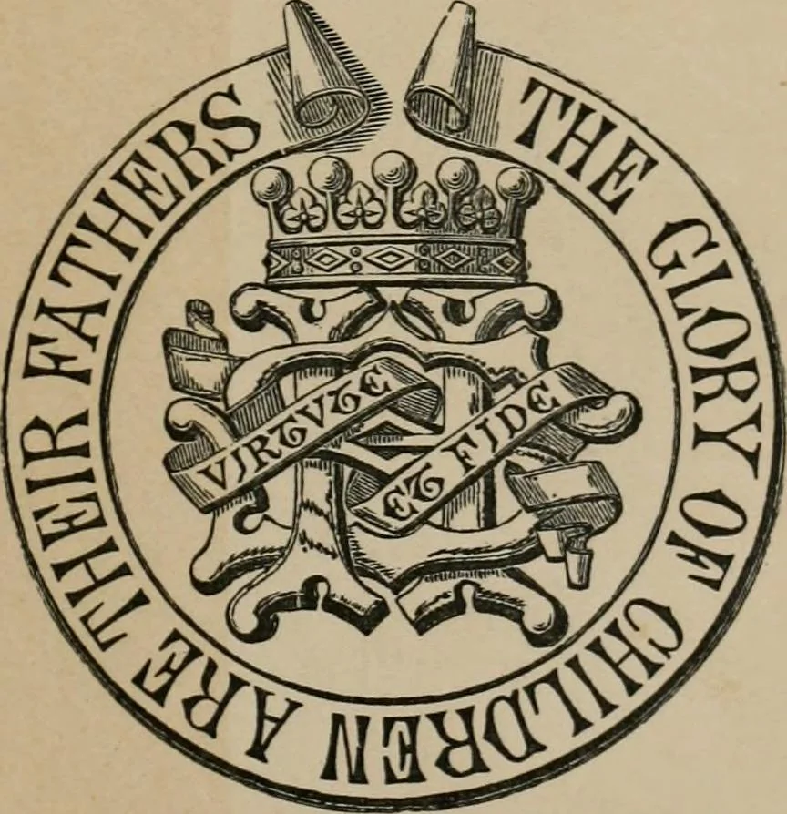 An illustration from The visitations of the county of Surrey : made and taken in the years 1530 by Thomas Benolte, Clarenceux king of arms ; 1572 by Robert Cooke, Clarenceux king of arms ; and 1623 by Samuel Thompson, Windsor herald, and Augustin Vincent, Rouge croix pursuivant, marshals and deputies to William Camden, Clarenceux king of arms, 1899, leaf 4