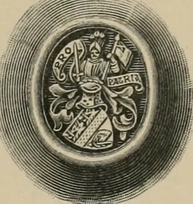 An illustration from The visitations of the county of Sussex made and taken in the years 1530, Thomas Benolte, Clarenceux king of arms; and 1633-4 by John Philipot, Somerset herald, and George Owen, York herald, for Sir John Burroughs, Garter, and Sir Richard St. George, Clarenceux, 1905, leaf 12