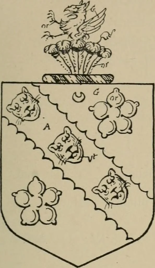 An illustration from The visitations of the county of Sussex made and taken in the years 1530, Thomas Benolte, Clarenceux king of arms; and 1633-4 by John Philipot, Somerset herald, and George Owen, York herald, for Sir John Burroughs, Garter, and Sir Richard St. George, Clarenceux, 1905, leaf 282