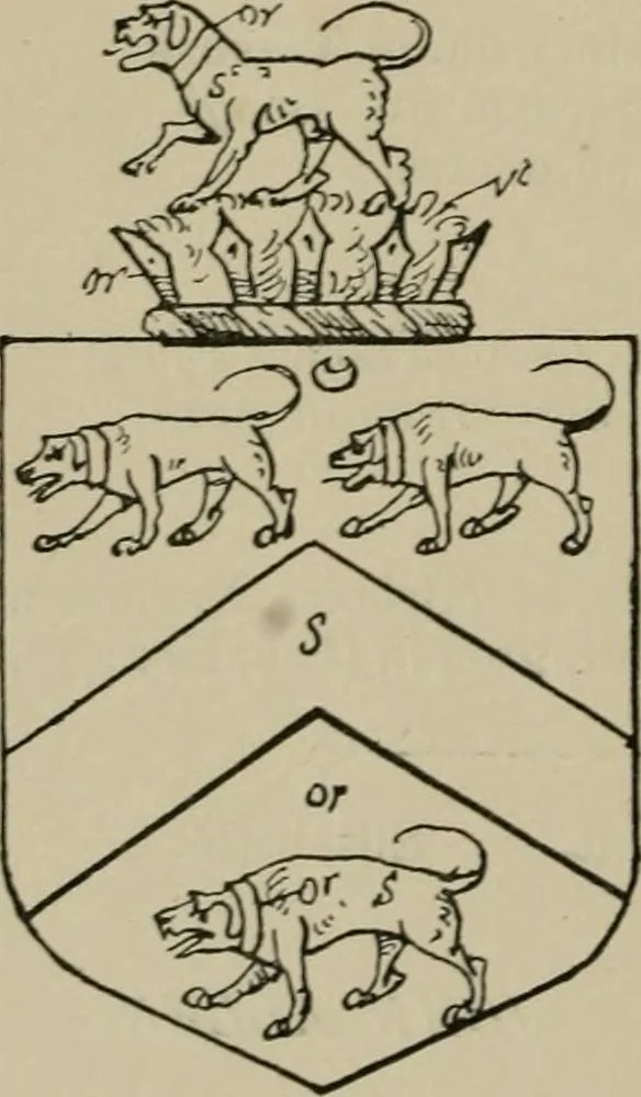 An illustration from The visitations of the county of Sussex made and taken in the years 1530, Thomas Benolte, Clarenceux king of arms; and 1633-4 by John Philipot, Somerset herald, and George Owen, York herald, for Sir John Burroughs, Garter, and Sir Richard St. George, Clarenceux, 1905, leaf 283