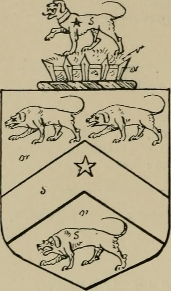 An illustration from The visitations of the county of Sussex made and taken in the years 1530, Thomas Benolte, Clarenceux king of arms; and 1633-4 by John Philipot, Somerset herald, and George Owen, York herald, for Sir John Burroughs, Garter, and Sir Richard St. George, Clarenceux, 1905, leaf 283