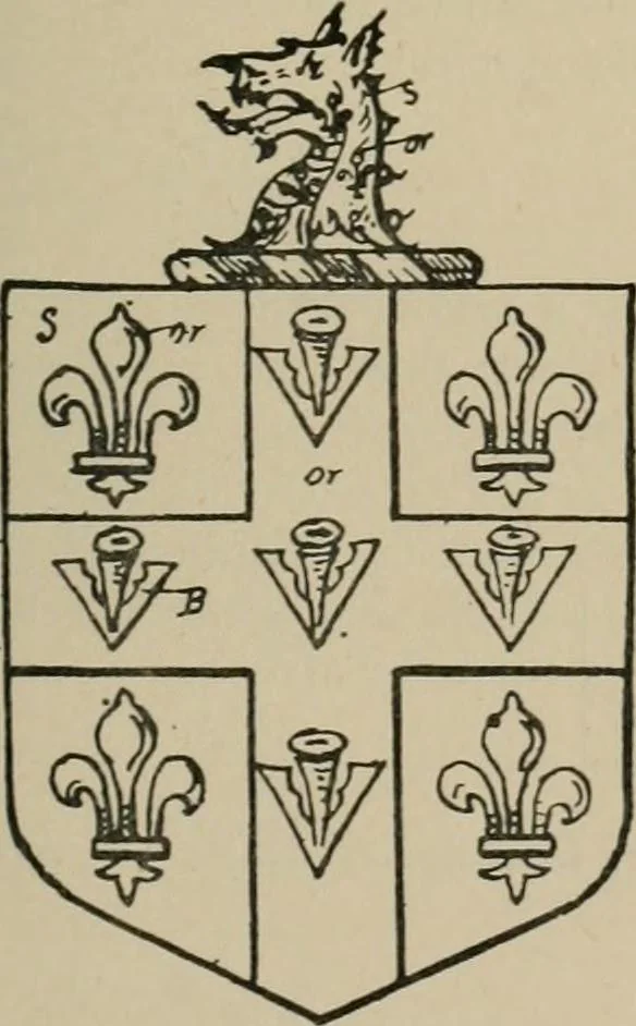 An illustration from The visitations of the county of Sussex made and taken in the years 1530, Thomas Benolte, Clarenceux king of arms; and 1633-4 by John Philipot, Somerset herald, and George Owen, York herald, for Sir John Burroughs, Garter, and Sir Richard St. George, Clarenceux, 1905, leaf 286