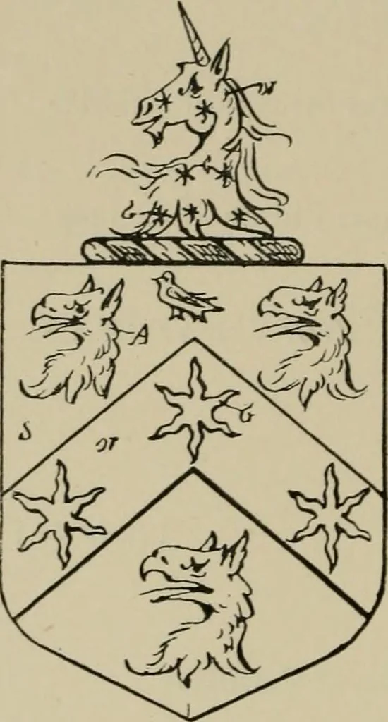 An illustration from The visitations of the county of Sussex made and taken in the years 1530, Thomas Benolte, Clarenceux king of arms; and 1633-4 by John Philipot, Somerset herald, and George Owen, York herald, for Sir John Burroughs, Garter, and Sir Richard St. George, Clarenceux, 1905, leaf 291