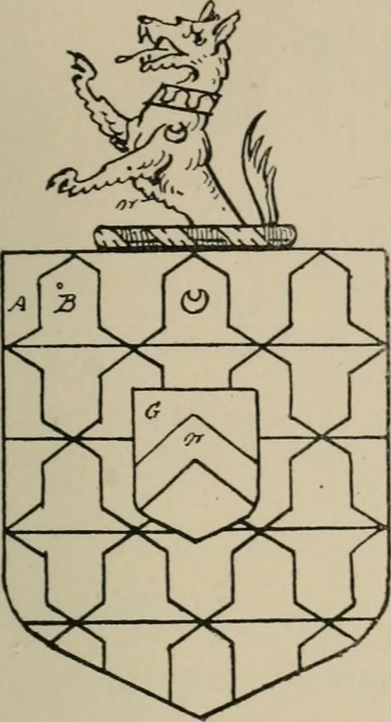 An illustration from The visitations of the county of Sussex made and taken in the years 1530, Thomas Benolte, Clarenceux king of arms; and 1633-4 by John Philipot, Somerset herald, and George Owen, York herald, for Sir John Burroughs, Garter, and Sir Richard St. George, Clarenceux, 1905, leaf 294