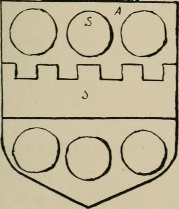 An illustration from The visitations of the county of Sussex made and taken in the years 1530, Thomas Benolte, Clarenceux king of arms; and 1633-4 by John Philipot, Somerset herald, and George Owen, York herald, for Sir John Burroughs, Garter, and Sir Richard St. George, Clarenceux, 1905, leaf 316