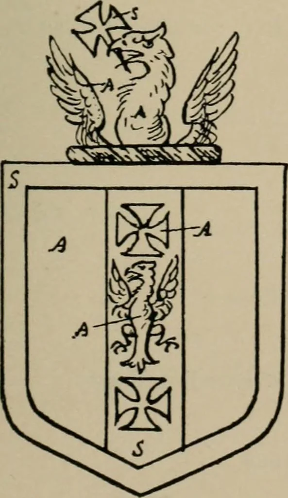 An illustration from The visitations of the county of Sussex made and taken in the years 1530, Thomas Benolte, Clarenceux king of arms; and 1633-4 by John Philipot, Somerset herald, and George Owen, York herald, for Sir John Burroughs, Garter, and Sir Richard St. George, Clarenceux, 1905, leaf 320