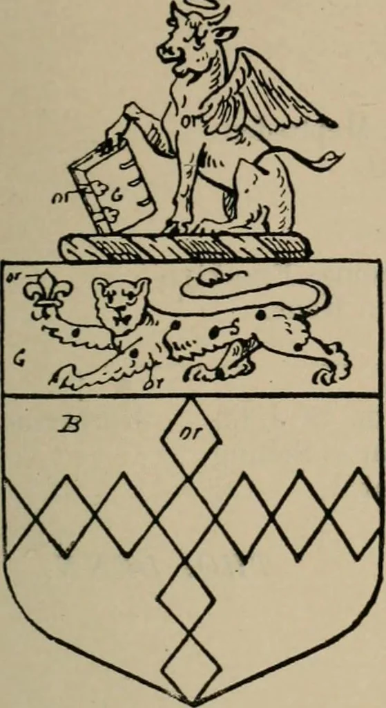 An illustration from The visitations of the county of Sussex made and taken in the years 1530, Thomas Benolte, Clarenceux king of arms; and 1633-4 by John Philipot, Somerset herald, and George Owen, York herald, for Sir John Burroughs, Garter, and Sir Richard St. George, Clarenceux, 1905, leaf 326