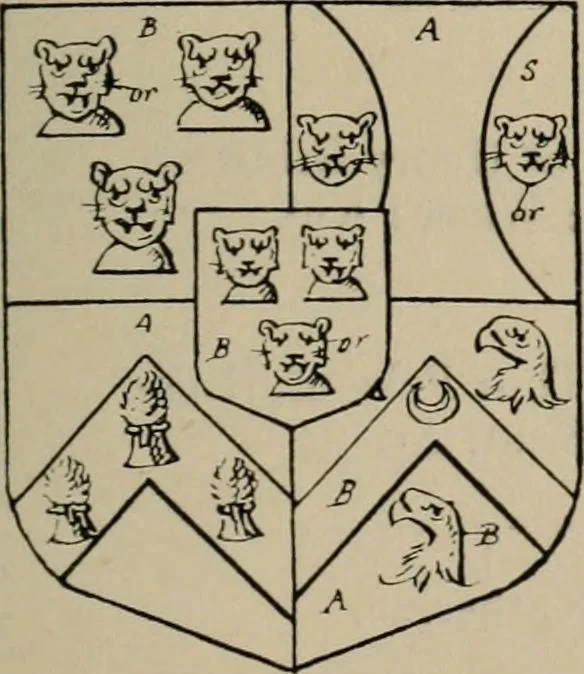An illustration from The visitations of the county of Sussex made and taken in the years 1530, Thomas Benolte, Clarenceux king of arms; and 1633-4 by John Philipot, Somerset herald, and George Owen, York herald, for Sir John Burroughs, Garter, and Sir Richard St. George, Clarenceux, 1905, leaf 326