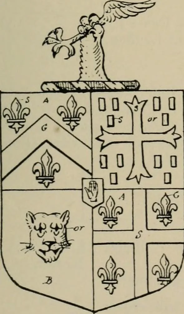 An illustration from The visitations of the county of Sussex made and taken in the years 1530, Thomas Benolte, Clarenceux king of arms; and 1633-4 by John Philipot, Somerset herald, and George Owen, York herald, for Sir John Burroughs, Garter, and Sir Richard St. George, Clarenceux, 1905, leaf 328