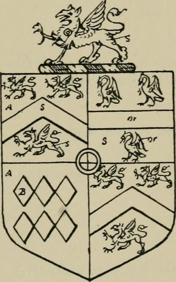 An illustration from The visitations of the county of Sussex made and taken in the years 1530, Thomas Benolte, Clarenceux king of arms; and 1633-4 by John Philipot, Somerset herald, and George Owen, York herald, for Sir John Burroughs, Garter, and Sir Richard St. George, Clarenceux, 1905, leaf 337