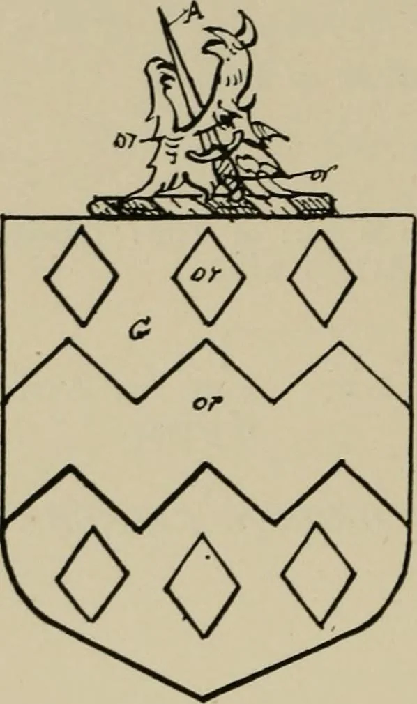 An illustration from The visitations of the county of Sussex made and taken in the years 1530, Thomas Benolte, Clarenceux king of arms; and 1633-4 by John Philipot, Somerset herald, and George Owen, York herald, for Sir John Burroughs, Garter, and Sir Richard St. George, Clarenceux, 1905, leaf 339