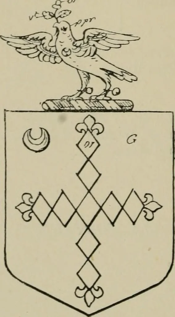 An illustration from The visitations of the county of Sussex made and taken in the years 1530, Thomas Benolte, Clarenceux king of arms; and 1633-4 by John Philipot, Somerset herald, and George Owen, York herald, for Sir John Burroughs, Garter, and Sir Richard St. George, Clarenceux, 1905, leaf 341