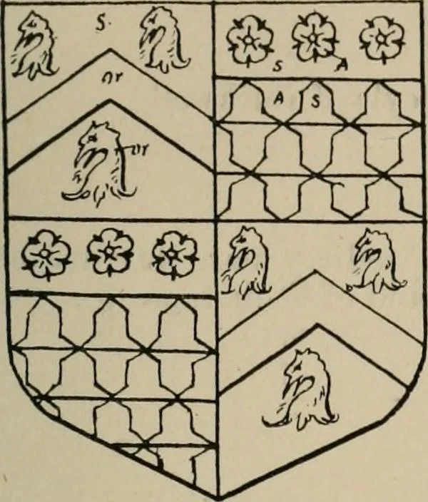 An illustration from The visitations of the county of Sussex made and taken in the years 1530, Thomas Benolte, Clarenceux king of arms; and 1633-4 by John Philipot, Somerset herald, and George Owen, York herald, for Sir John Burroughs, Garter, and Sir Richard St. George, Clarenceux, 1905, leaf 346