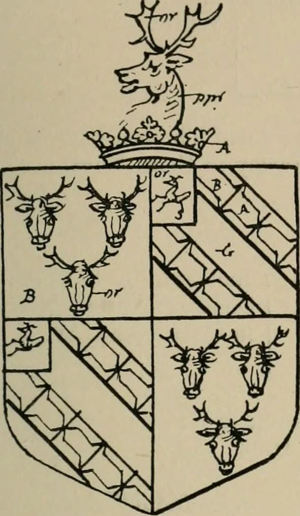 An illustration from The visitations of the county of Sussex made and taken in the years 1530, Thomas Benolte, Clarenceux king of arms; and 1633-4 by John Philipot, Somerset herald, and George Owen, York herald, for Sir John Burroughs, Garter, and Sir Richard St. George, Clarenceux, 1905, leaf 354
