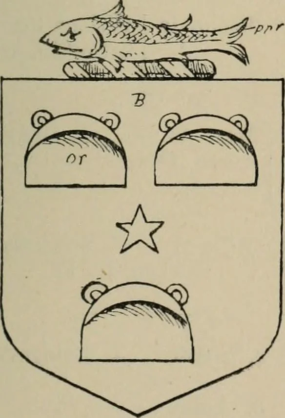 An illustration from The visitations of the county of Sussex made and taken in the years 1530, Thomas Benolte, Clarenceux king of arms; and 1633-4 by John Philipot, Somerset herald, and George Owen, York herald, for Sir John Burroughs, Garter, and Sir Richard St. George, Clarenceux, 1905, leaf 354