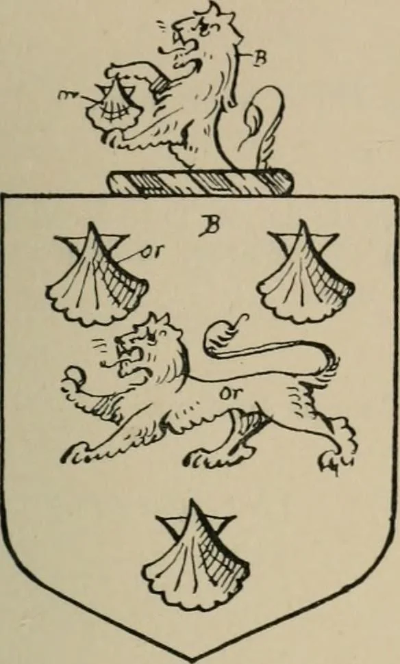 An illustration from The visitations of the county of Sussex made and taken in the years 1530, Thomas Benolte, Clarenceux king of arms; and 1633-4 by John Philipot, Somerset herald, and George Owen, York herald, for Sir John Burroughs, Garter, and Sir Richard St. George, Clarenceux, 1905, leaf 358