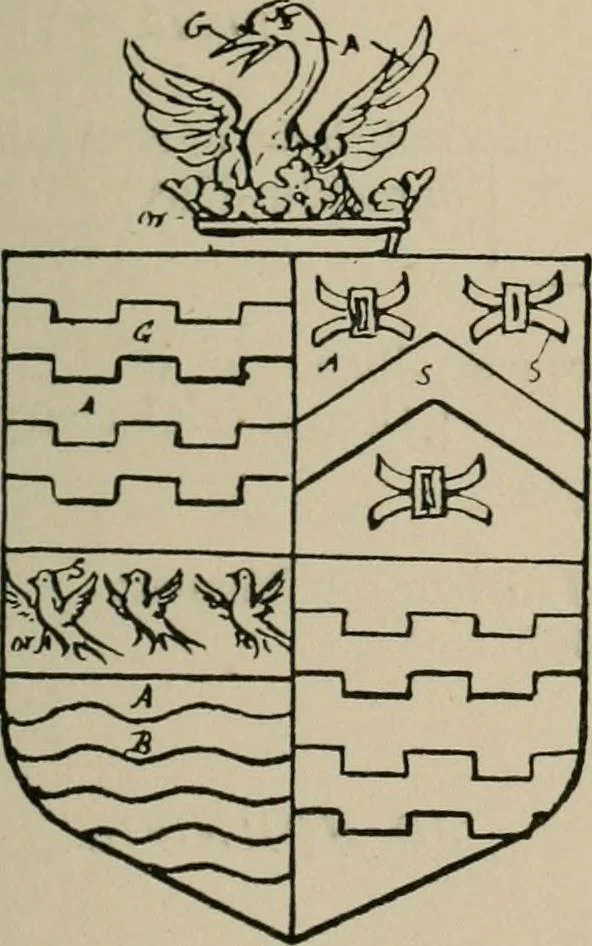 An illustration from The visitations of the county of Sussex made and taken in the years 1530, Thomas Benolte, Clarenceux king of arms; and 1633-4 by John Philipot, Somerset herald, and George Owen, York herald, for Sir John Burroughs, Garter, and Sir Richard St. George, Clarenceux, 1905, leaf 366
