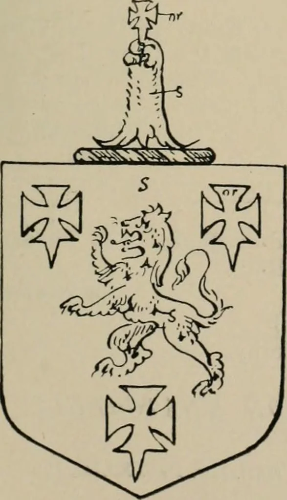 An illustration from The visitations of the county of Sussex made and taken in the years 1530, Thomas Benolte, Clarenceux king of arms; and 1633-4 by John Philipot, Somerset herald, and George Owen, York herald, for Sir John Burroughs, Garter, and Sir Richard St. George, Clarenceux, 1905, leaf 370