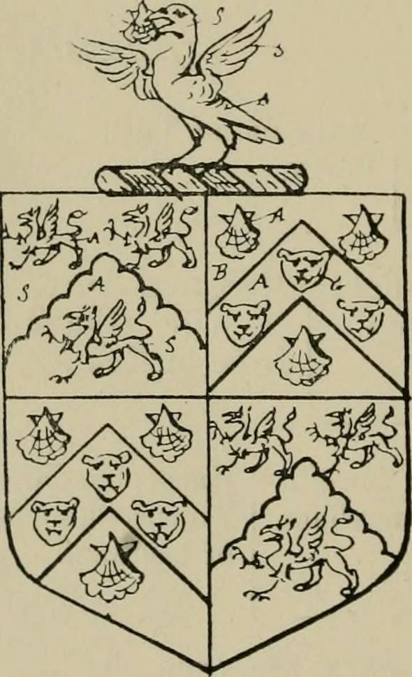 An illustration from The visitations of the county of Sussex made and taken in the years 1530, Thomas Benolte, Clarenceux king of arms; and 1633-4 by John Philipot, Somerset herald, and George Owen, York herald, for Sir John Burroughs, Garter, and Sir Richard St. George, Clarenceux, 1905, leaf 373