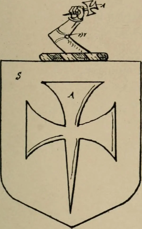 An illustration from The visitations of the county of Sussex made and taken in the years 1530, Thomas Benolte, Clarenceux king of arms; and 1633-4 by John Philipot, Somerset herald, and George Owen, York herald, for Sir John Burroughs, Garter, and Sir Richard St. George, Clarenceux, 1905, leaf 384