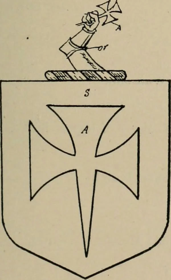 An illustration from The visitations of the county of Sussex made and taken in the years 1530, Thomas Benolte, Clarenceux king of arms; and 1633-4 by John Philipot, Somerset herald, and George Owen, York herald, for Sir John Burroughs, Garter, and Sir Richard St. George, Clarenceux, 1905, leaf 386