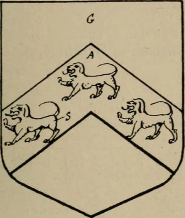 An illustration from The visitations of the county of Sussex made and taken in the years 1530, Thomas Benolte, Clarenceux king of arms; and 1633-4 by John Philipot, Somerset herald, and George Owen, York herald, for Sir John Burroughs, Garter, and Sir Richard St. George, Clarenceux, 1905, leaf 388
