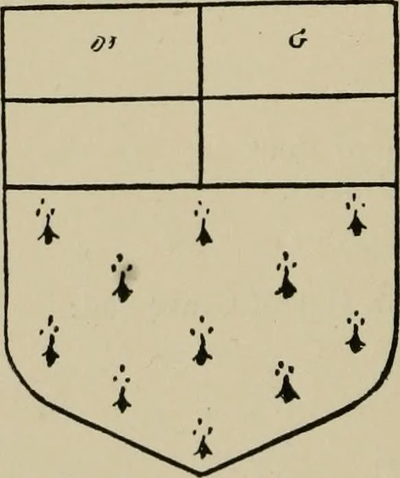 An illustration from The visitations of the county of Sussex made and taken in the years 1530, Thomas Benolte, Clarenceux king of arms; and 1633-4 by John Philipot, Somerset herald, and George Owen, York herald, for Sir John Burroughs, Garter, and Sir Richard St. George, Clarenceux, 1905, leaf 407