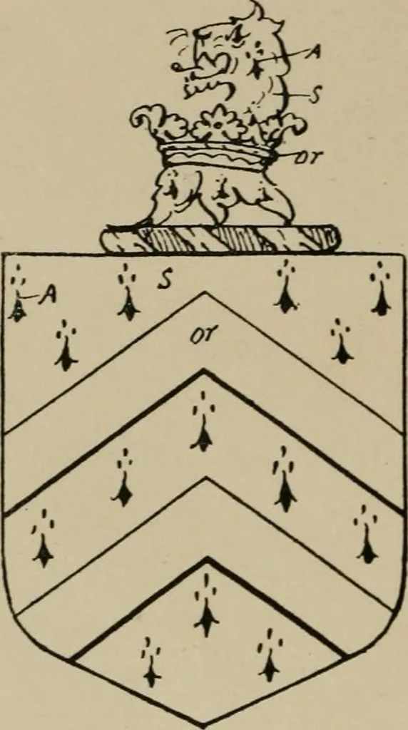 An illustration from The visitations of the county of Sussex made and taken in the years 1530, Thomas Benolte, Clarenceux king of arms; and 1633-4 by John Philipot, Somerset herald, and George Owen, York herald, for Sir John Burroughs, Garter, and Sir Richard St. George, Clarenceux, 1905, leaf 431