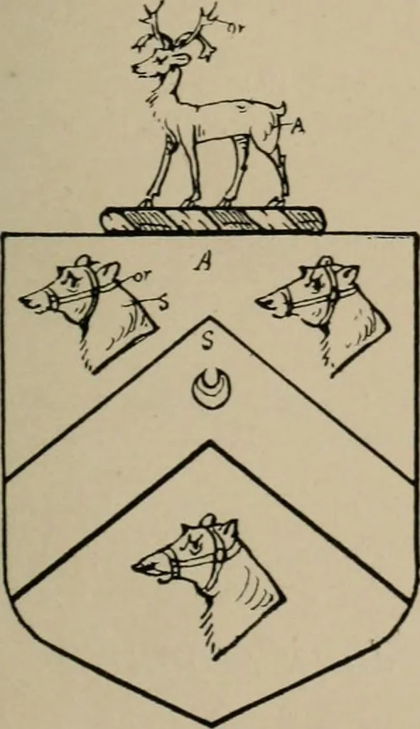 An illustration from The visitations of the county of Sussex made and taken in the years 1530, Thomas Benolte, Clarenceux king of arms; and 1633-4 by John Philipot, Somerset herald, and George Owen, York herald, for Sir John Burroughs, Garter, and Sir Richard St. George, Clarenceux, 1905, leaf 436