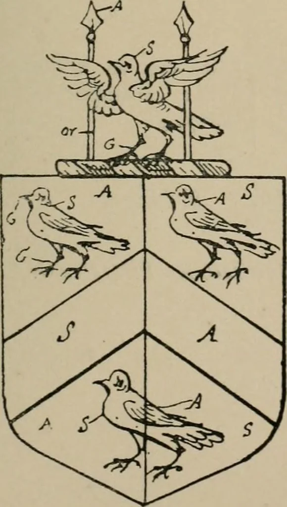 An illustration from The visitations of the county of Sussex made and taken in the years 1530, Thomas Benolte, Clarenceux king of arms; and 1633-4 by John Philipot, Somerset herald, and George Owen, York herald, for Sir John Burroughs, Garter, and Sir Richard St. George, Clarenceux, 1905, leaf 442