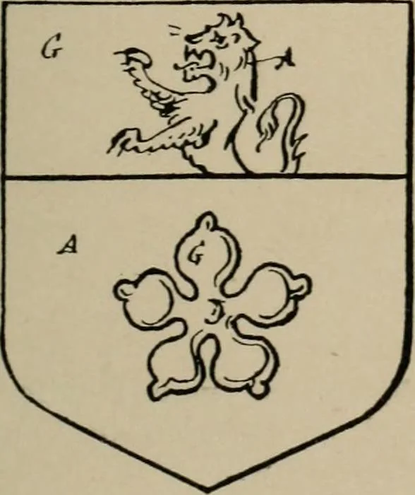 An illustration from The visitations of the county of Sussex made and taken in the years 1530, Thomas Benolte, Clarenceux king of arms; and 1633-4 by John Philipot, Somerset herald, and George Owen, York herald, for Sir John Burroughs, Garter, and Sir Richard St. George, Clarenceux, 1905, leaf 456