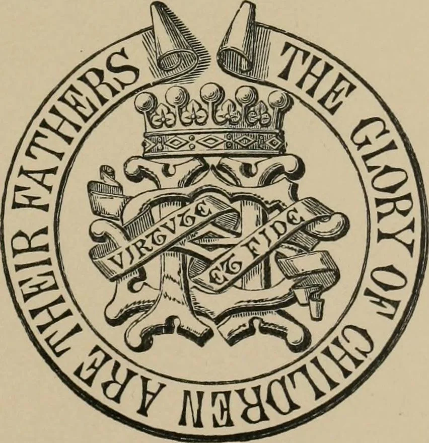 An illustration from The visitations of the county of Sussex made and taken in the years 1530, Thomas Benolte, Clarenceux king of arms; and 1633-4 by John Philipot, Somerset herald, and George Owen, York herald, for Sir John Burroughs, Garter, and Sir Richard St. George, Clarenceux, 1905, leaf 6