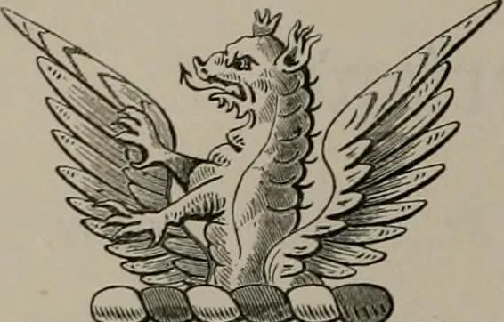 An illustration from The visitations of the county of Oxford : taken in the years 1566 by William Harvey, Clarencieux; 1574 by Richard Lee, Portcullis ; and in 1634 by John Philpott, Somerset, and William Ryley, Bluemantle. Together with The gatherings of Oxfordshire, collected by Richard Lee in 1574, 1871, leaf 839