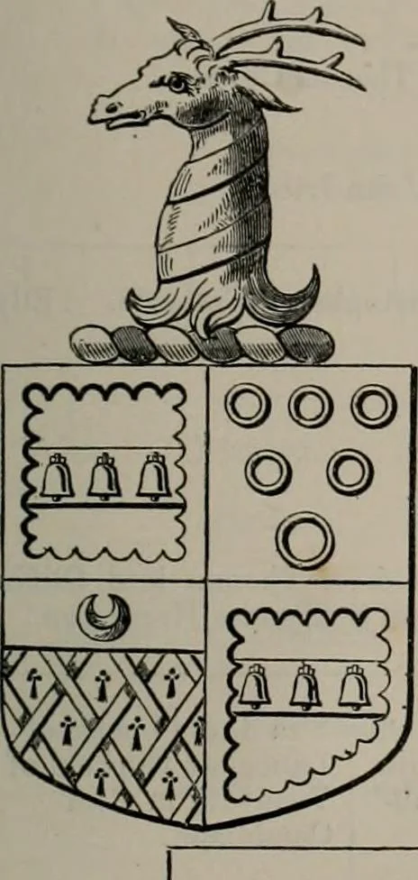 An illustration from The visitations of the county of Oxford : taken in the years 1566 by William Harvey, Clarencieux; 1574 by Richard Lee, Portcullis ; and in 1634 by John Philpott, Somerset, and William Ryley, Bluemantle. Together with The gatherings of Oxfordshire, collected by Richard Lee in 1574, 1871, leaf 872