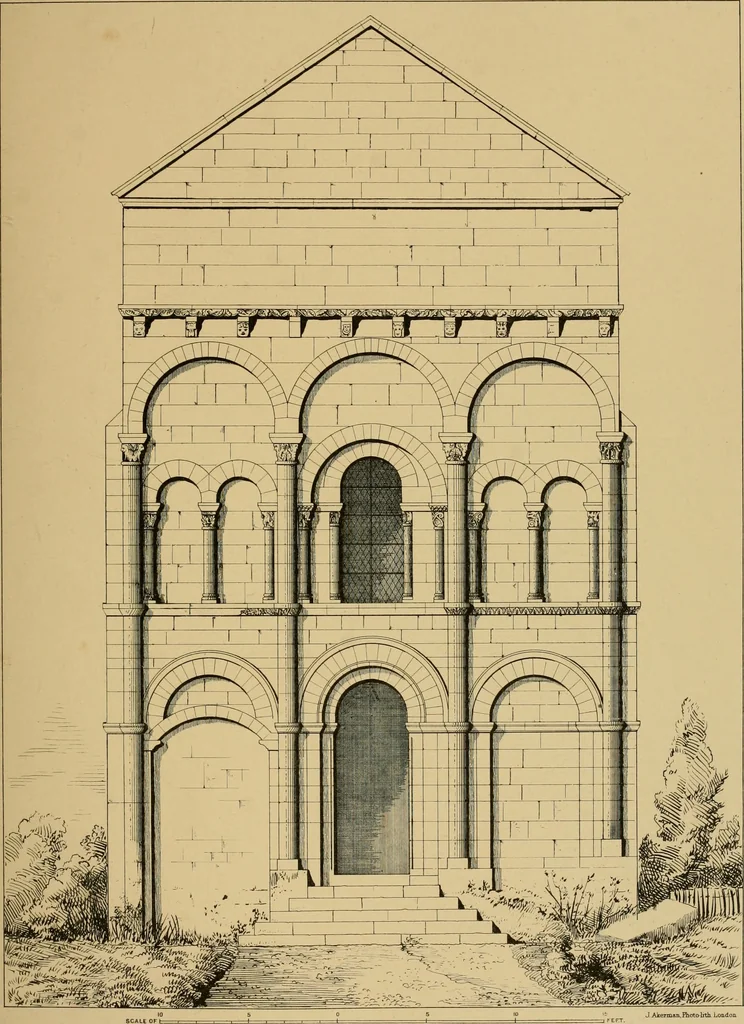 An illustration from A visit to the domed churches of Charente, France, by the Architectural Association of London, in the year 1875 : published as a memorial to Edmund Sharpe : with an historical and descriptive text, illustrated by sixty photo-lithographed plates, 1880, leaf 116