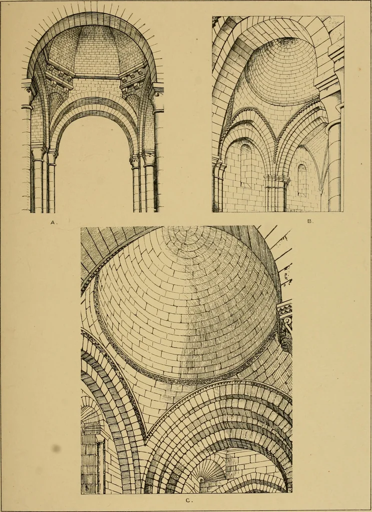 An illustration from A visit to the domed churches of Charente, France, by the Architectural Association of London, in the year 1875 : published as a memorial to Edmund Sharpe : with an historical and descriptive text, illustrated by sixty photo-lithographed plates, 1880, leaf 120