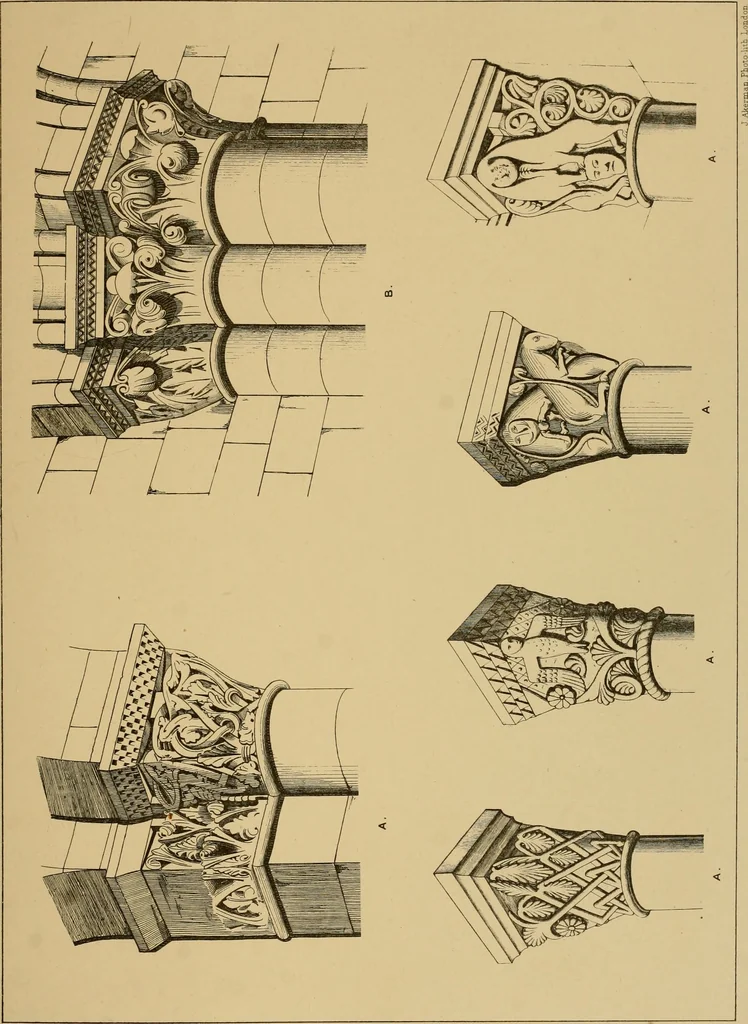 An illustration from A visit to the domed churches of Charente, France, by the Architectural Association of London, in the year 1875 : published as a memorial to Edmund Sharpe : with an historical and descriptive text, illustrated by sixty photo-lithographed plates, 1880, leaf 124
