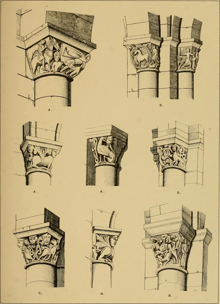 An illustration from A visit to the domed churches of Charente, France, by the Architectural Association of London, in the year 1875 : published as a memorial to Edmund Sharpe : with an historical and descriptive text, illustrated by sixty photo-lithographed plates, 1880, leaf 132