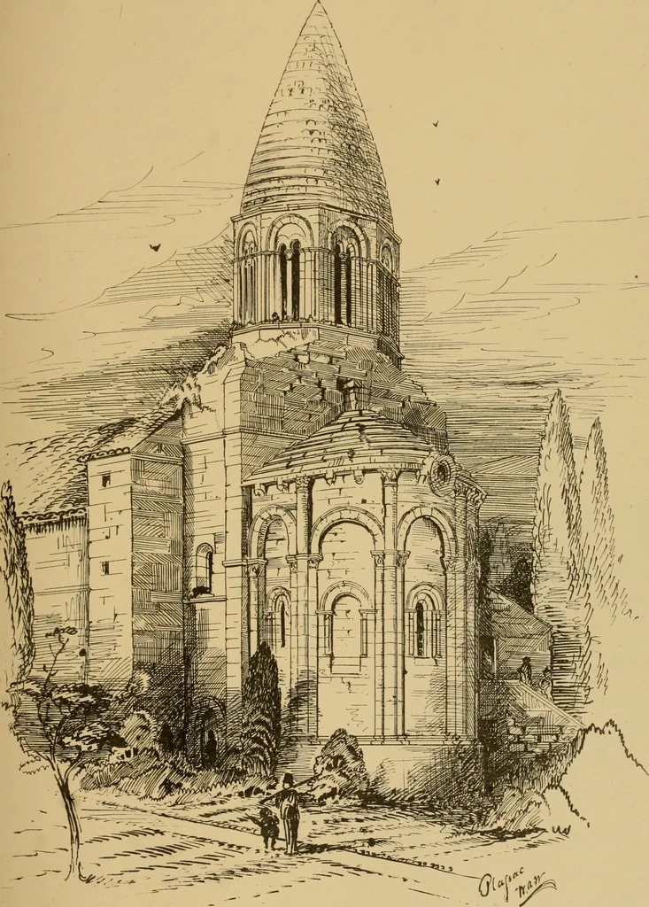 An illustration from A visit to the domed churches of Charente, France, by the Architectural Association of London, in the year 1875 : published as a memorial to Edmund Sharpe : with an historical and descriptive text, illustrated by sixty photo-lithographed plates, 1880, leaf 134