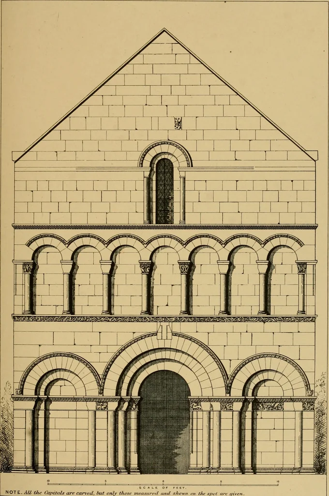 An illustration from A visit to the domed churches of Charente, France, by the Architectural Association of London, in the year 1875 : published as a memorial to Edmund Sharpe : with an historical and descriptive text, illustrated by sixty photo-lithographed plates, 1880, leaf 138