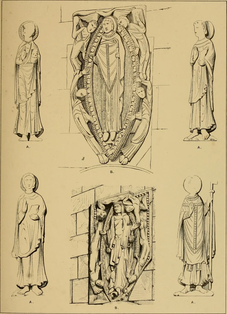 An illustration from A visit to the domed churches of Charente, France, by the Architectural Association of London, in the year 1875 : published as a memorial to Edmund Sharpe : with an historical and descriptive text, illustrated by sixty photo-lithographed plates, 1880, leaf 156