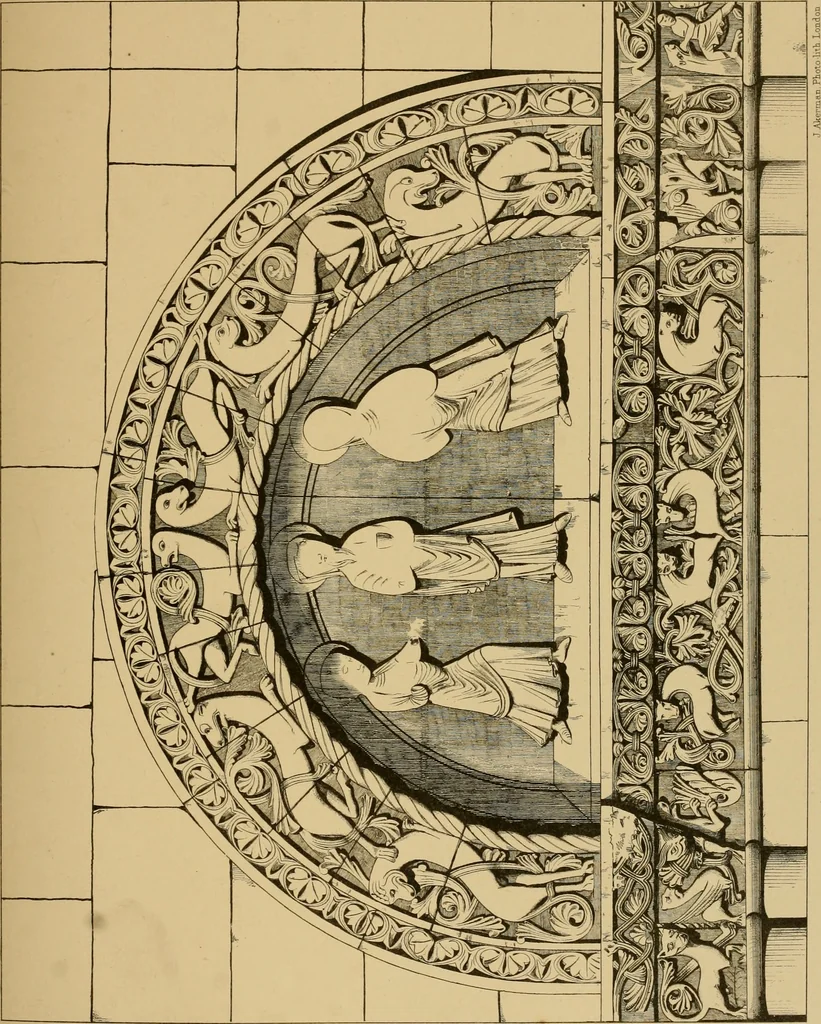 An illustration from A visit to the domed churches of Charente, France, by the Architectural Association of London, in the year 1875 : published as a memorial to Edmund Sharpe : with an historical and descriptive text, illustrated by sixty photo-lithographed plates, 1880, leaf 160