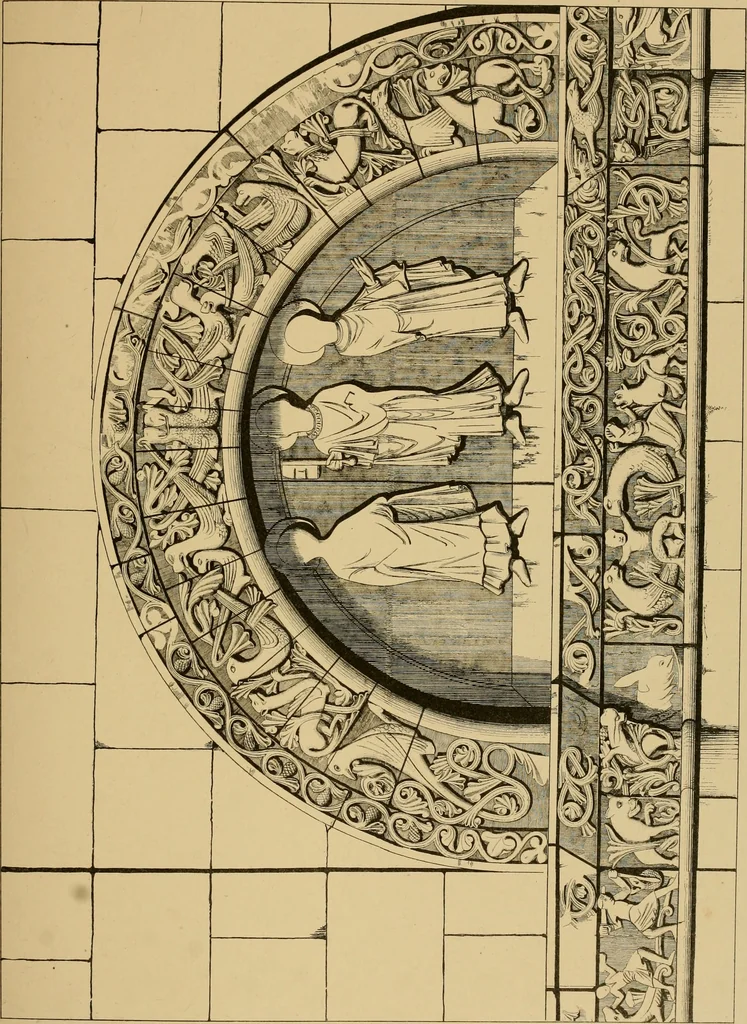 An illustration from A visit to the domed churches of Charente, France, by the Architectural Association of London, in the year 1875 : published as a memorial to Edmund Sharpe : with an historical and descriptive text, illustrated by sixty photo-lithographed plates, 1880, leaf 164